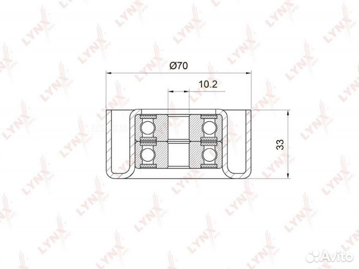 Lynxauto PB-7033 Ролик обводной приводного ремня