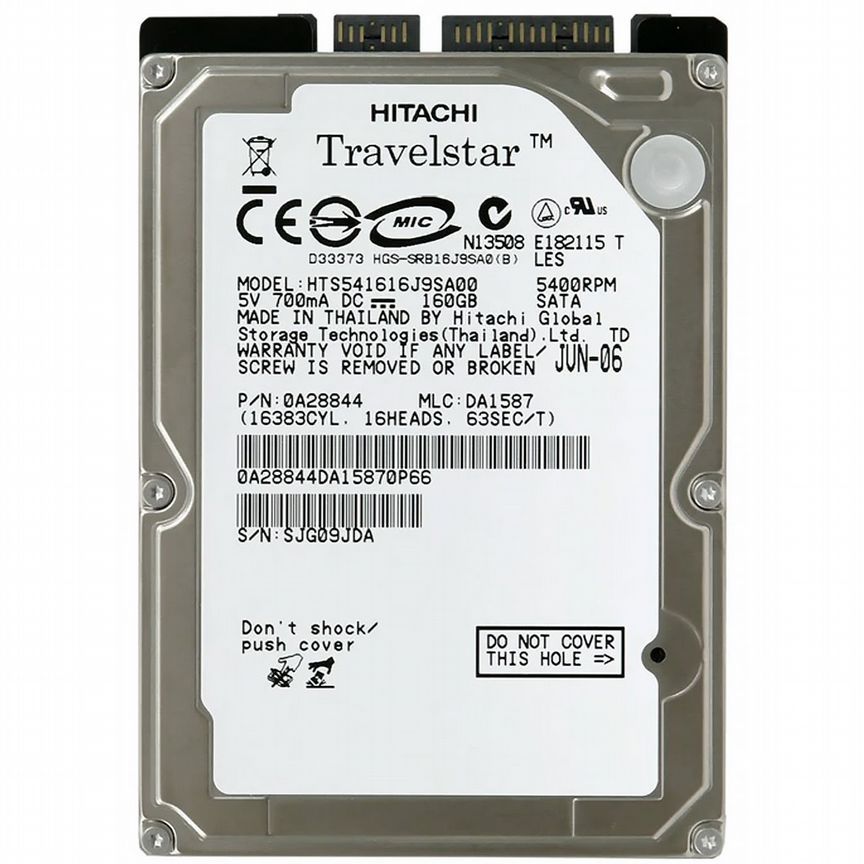 [HTS541616J9SA00] Жесткий Диск Hitachi 160gb Sata Hts541616j9sa00