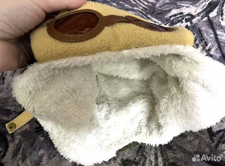 Шапка зимняя авиатор до 3-х лет флис