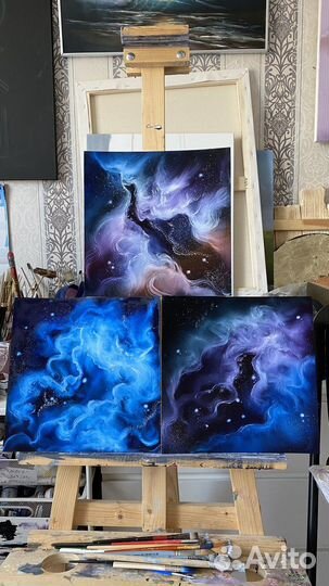 Космос картина маслом