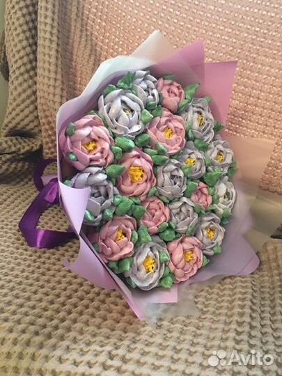 Зефирные цветы на заказ