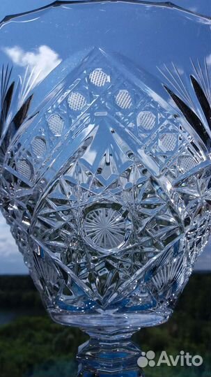 Ваза для фруктов на ножке хрусталь