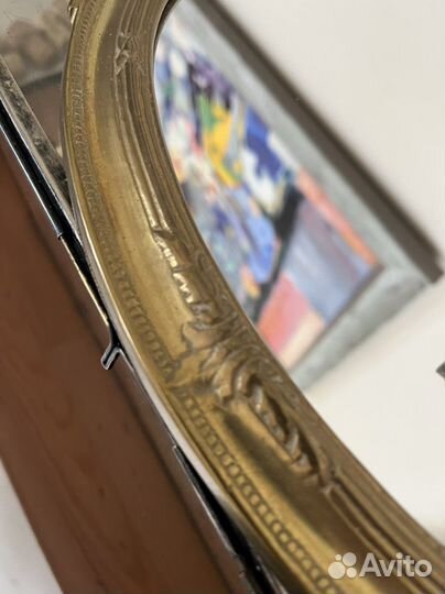 Настенное бра подсвечник с зеркалом. Латунь. Испан