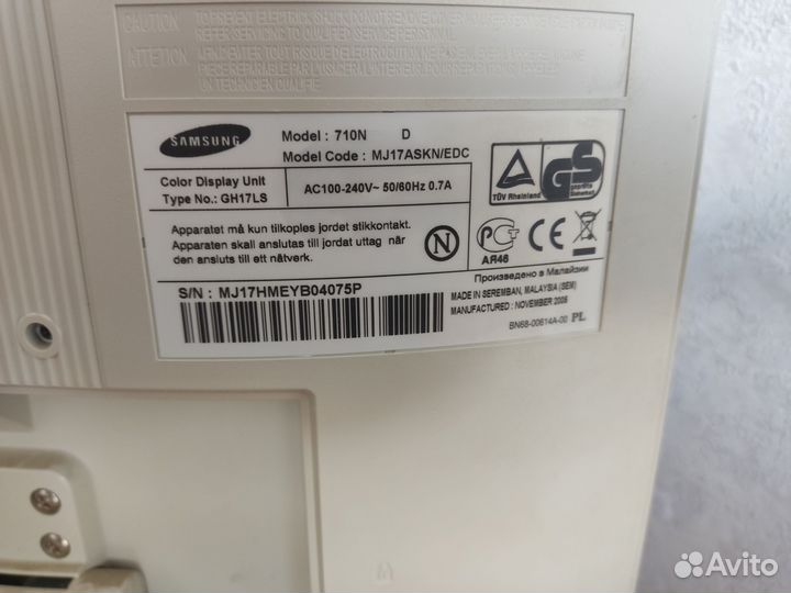 Монитор samsung syncmaster 710n
