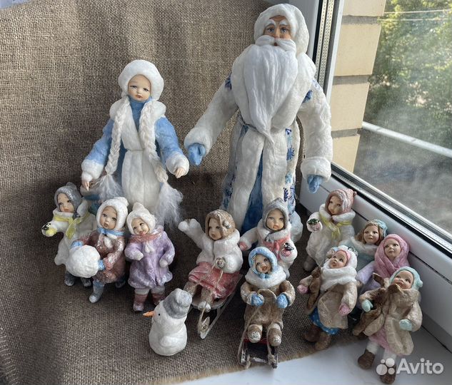 Ватные игрушки на елку, куклы,ручная работа,ретро