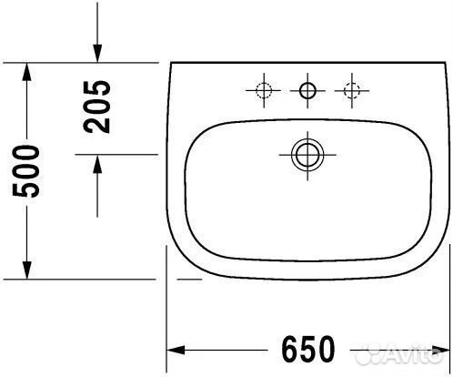 Раковина подвесная Duravit D-Code 65 см