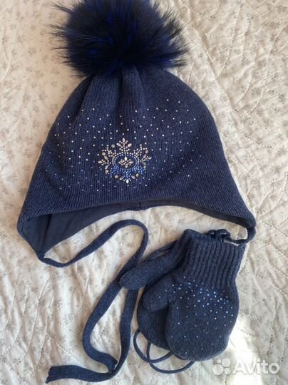 Комплект шапка и варежки Totti р.52-54