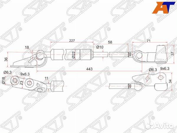 Амортизатор крышки багажника toyota ipsum