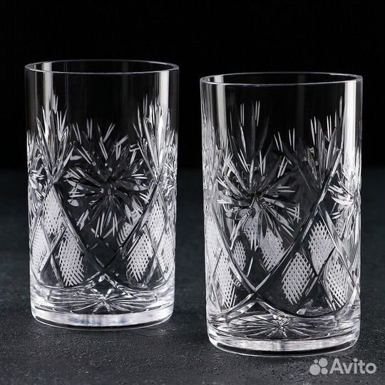 Набор стаканов хрустальных «Чайный», d7 см, 2 шт