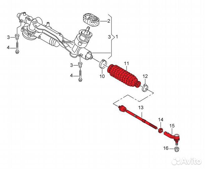 Рулевая тяга правая Skoda Octavia A7 2014-2020