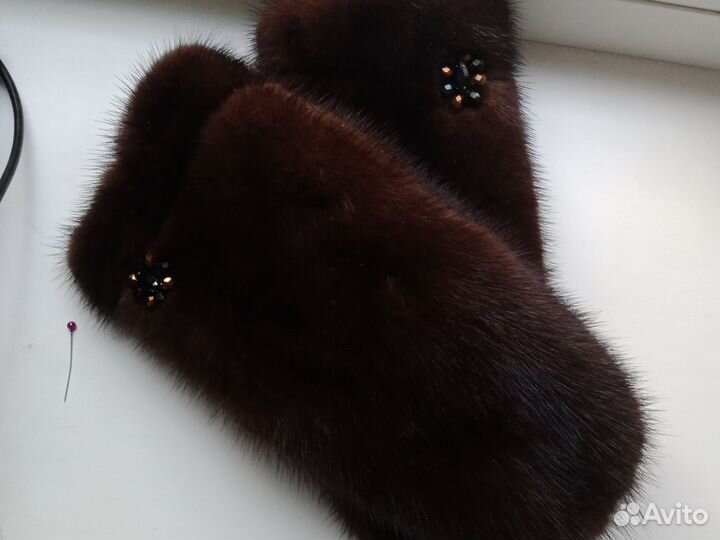 Варежки из меха норки