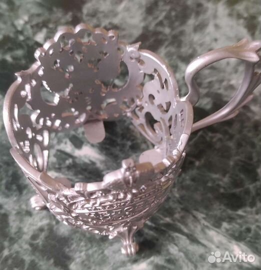 Подстаканник металлический с надписью и гербом