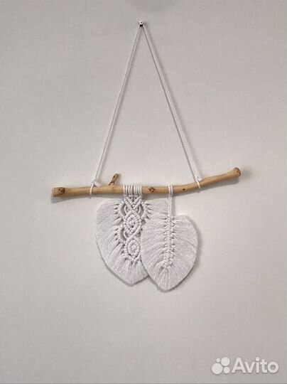 Макраме панно листья