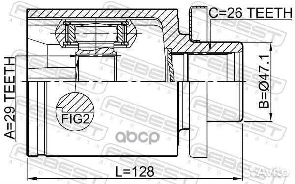 ШРУС внутренний левый 29X47.1X26 volkswagen TRA