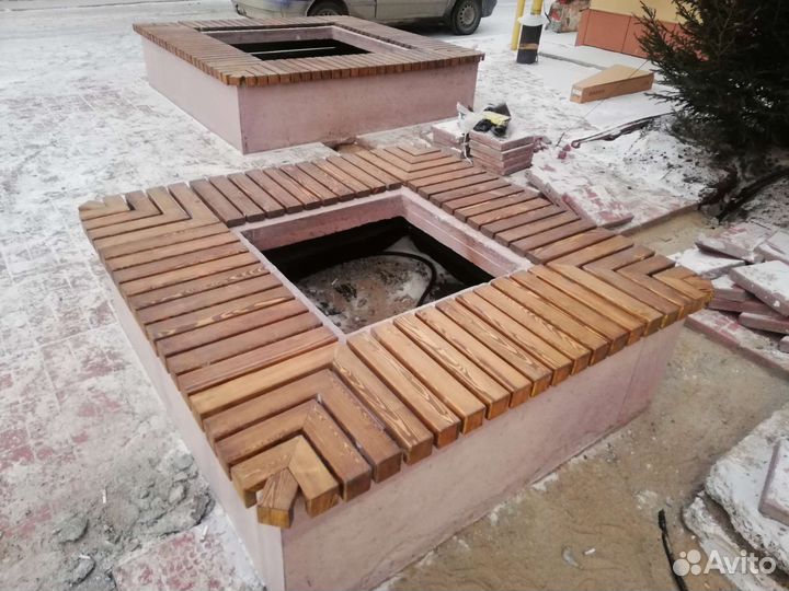 Скамейки, лавочки, вазоны