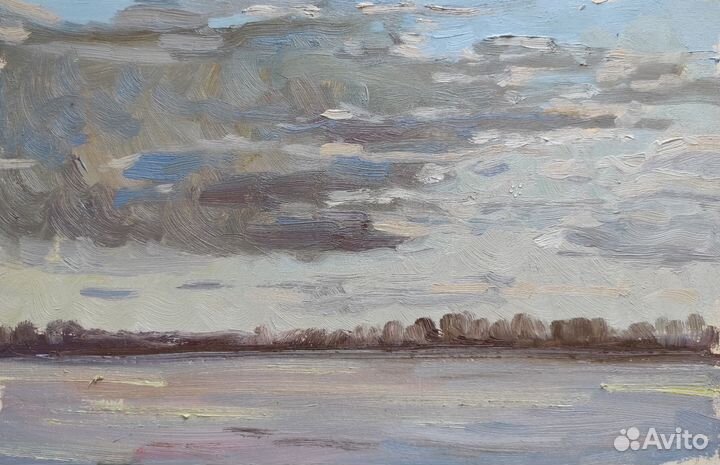 Картина маслом пейзаж закат