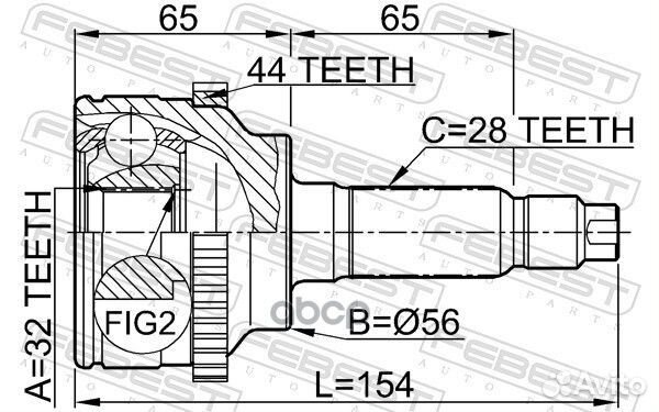 ШРУС наружный 32x56x28 (ford probe 1992-1997) F