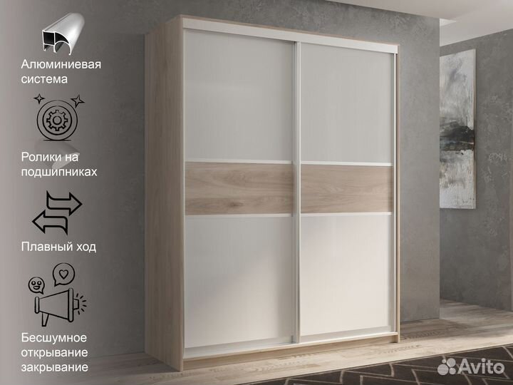 Шкаф-купе V11 Кастелло серый 140х45х230 см