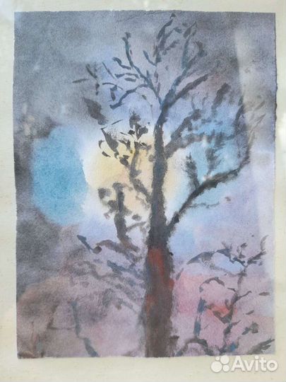 Картина акварель Дерево