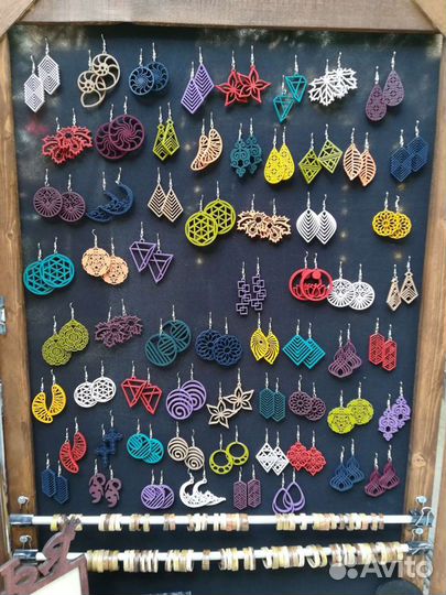 Деревянные серьги