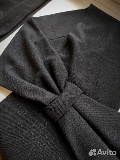 Комплект шапка шарф женский чёрный