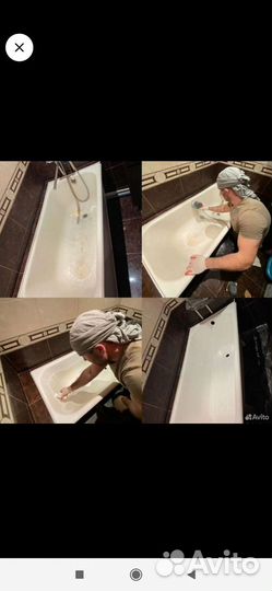 Реставрация ванн жидким акрилом эмаль или мрамор