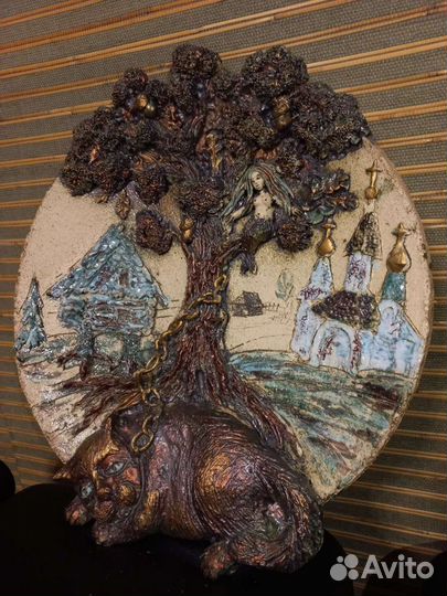 Тарелка декоративная глиняная