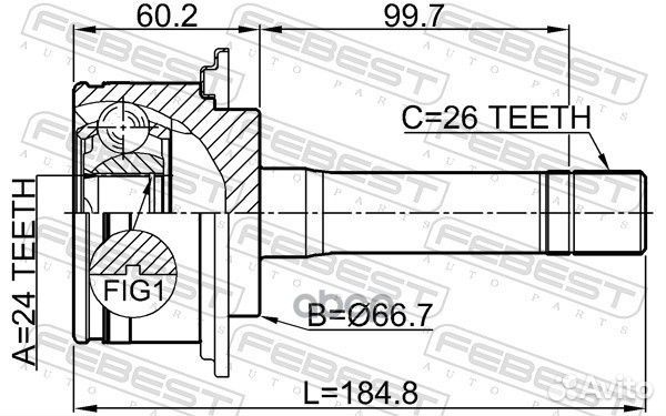 ШРУС KIA sportage 99-02 нар. 2210-SPM Febest