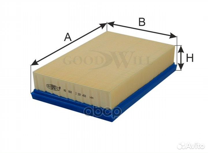 Фильтр воздушный ford AG 660 Goodwill