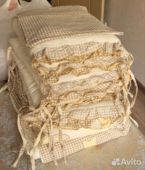 Набор бортики одеяло балдахин в детскую кроватку