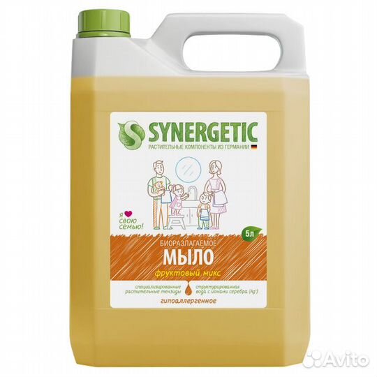 Мыло жидкое synergetic Фруктовый микс, 5 л