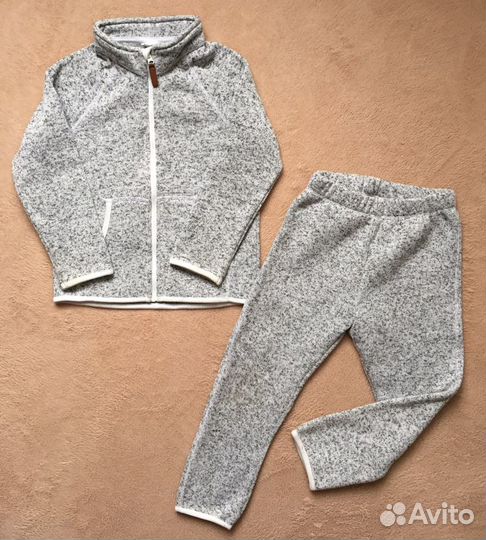 Вязаный флисовый комплект(104см)