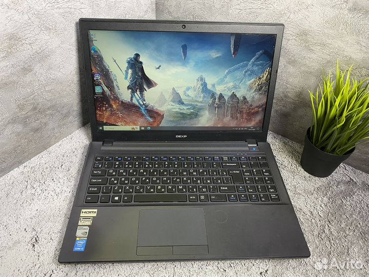 Игровой ноутбук dexp 2 видеокарты/SSD/8 gb