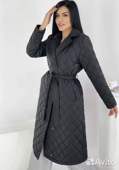 Плащ тренч стеганый