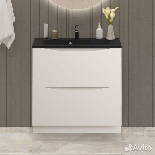 Мебель для ванной BelBagno Marino 80-PIA-BB800/450-LV-ART-PR-nero Bianco Lucido