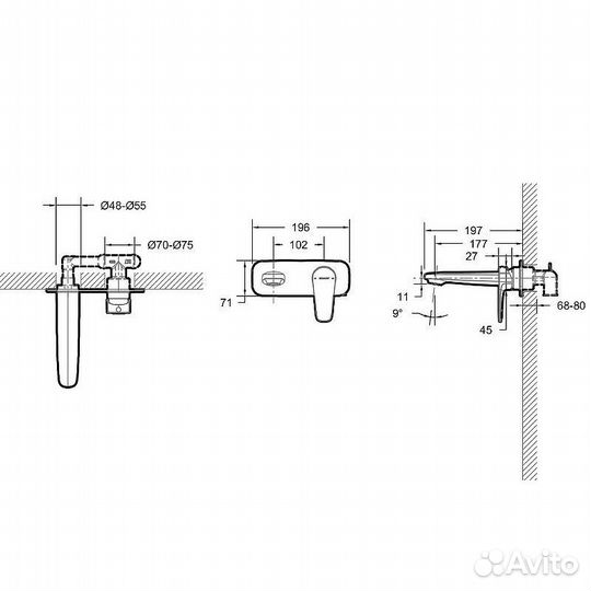 Смеситель для раковины Bravat p8173218bw-eng Черн