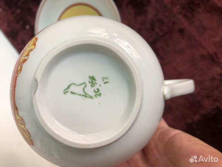 Большая чайная пара дулево 50 Лет Победы 1995г