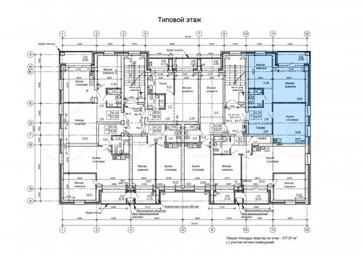 3-к. квартира, 64,9 м², 2/4 эт.