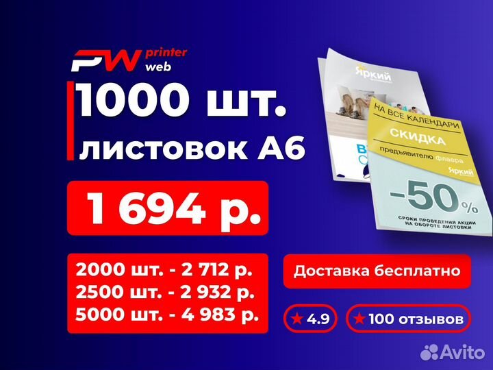 Визитки, листовки, печать визиток, печать листовок