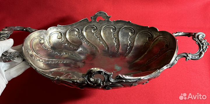 Серебряная фруктовница, ваза, 800 пробы