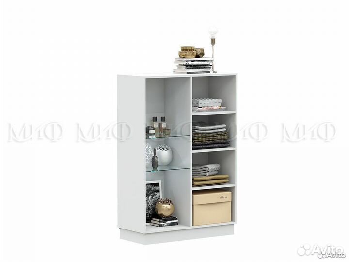 Шкаф со стеклом низкий Магнолия