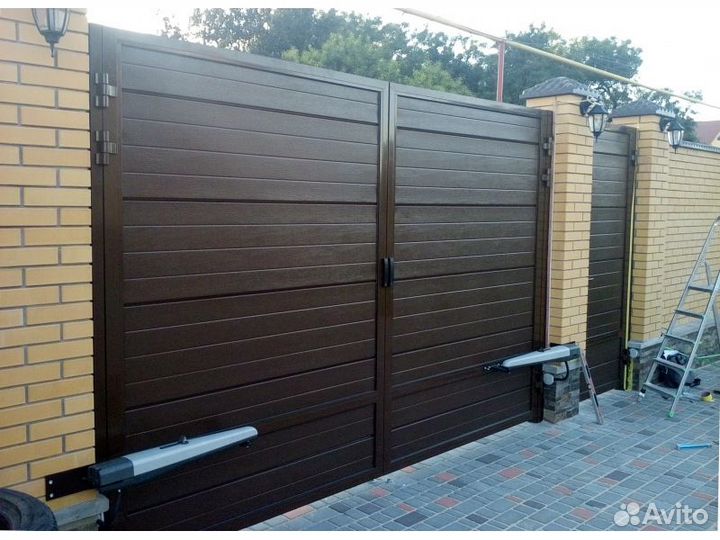 Ворота Въездные Распашные С калиткой