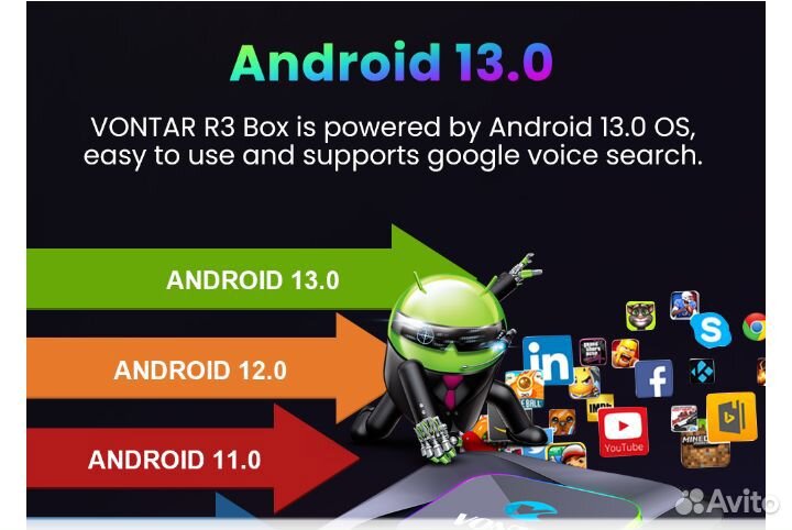 Tv box Vontar r3 4/32 gb новинка