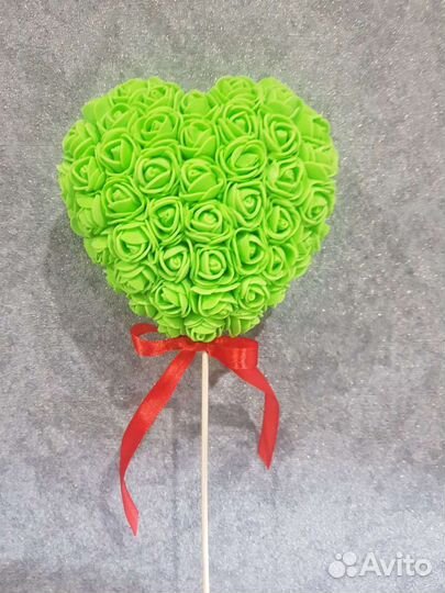 Мишка из роз и сердечки