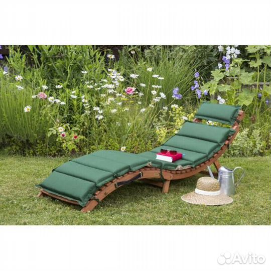 Шезлонг лежак складной с матрасом