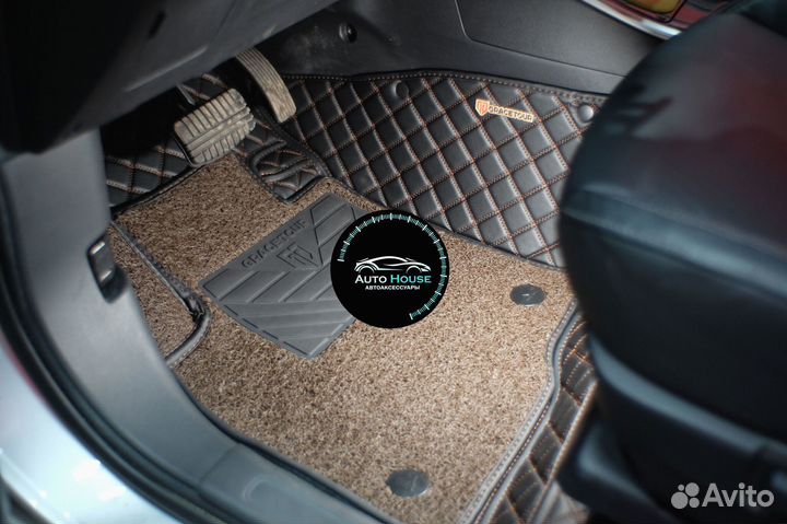 3Д ковры из экокожи для Mitsubishi Outlander