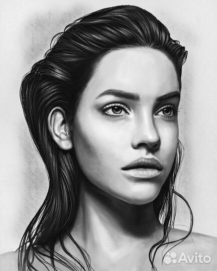 Портрет по фото на холсте