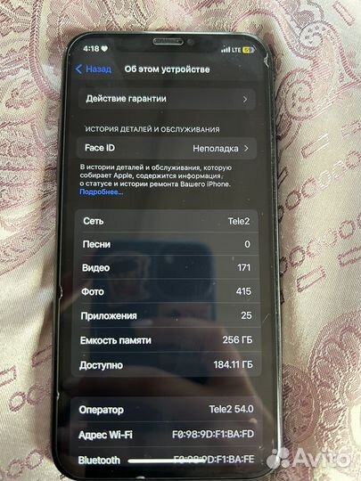 iPhone X, 256 ГБ