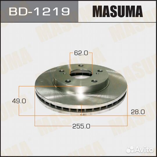 Диск тормозной Masuma BD-1219