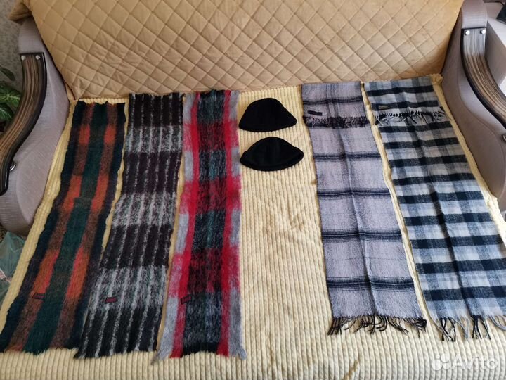 Шарфы мужские мохеровые и классические. Шапки вяза